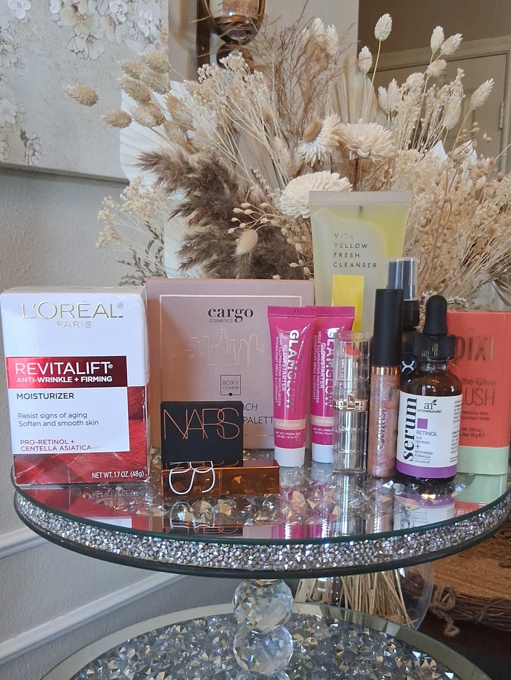 Used Beauty Bundle Anti-Wrinkle Moisturizer Pixi Blush Tarte Lip Gloss Lip Coral